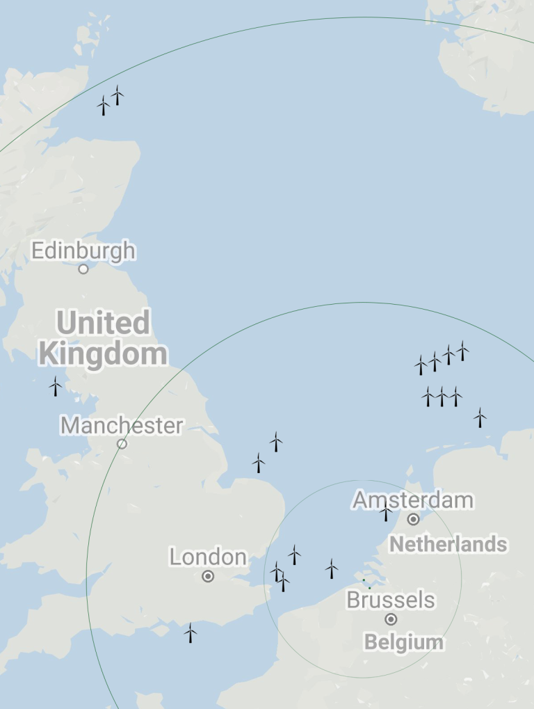 Offshore wind map / kaart