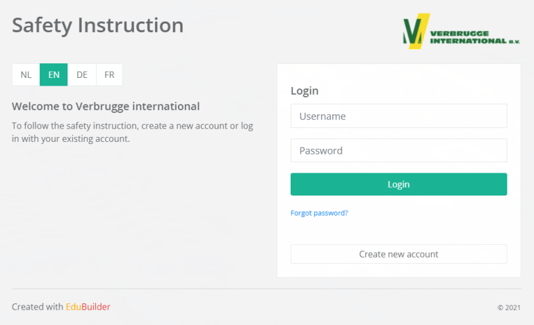 Verbrugge Terminals veiligheidsinstructie